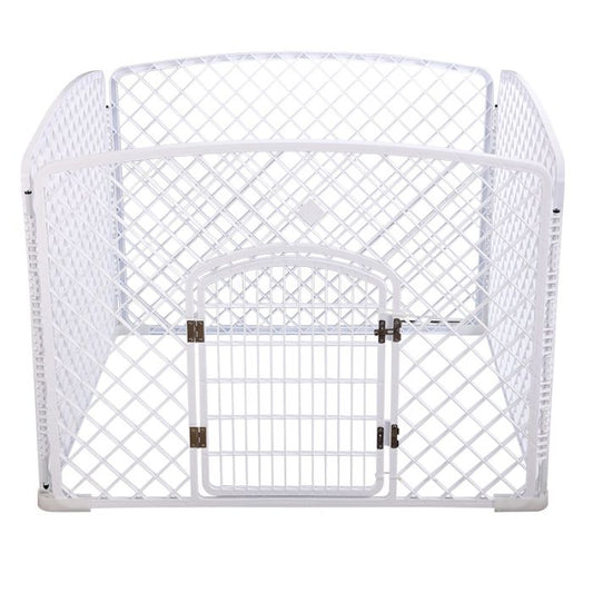 Topmast puppyren playpen - Kunststof - Wit. 4-delig - 100 * 100 * 75cm Hoog.