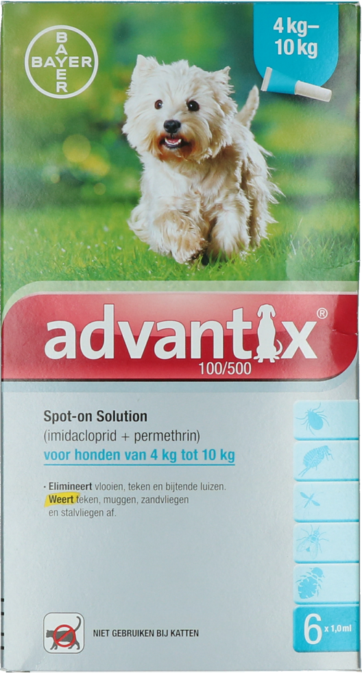 Advantix 100/500 Hond (4 tot 10kg) 6P