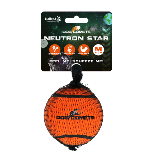 Dog comets Neutron Star Tennisbal met pieper M Oranje 1st