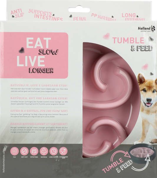 Eat Slow Live Longer Tumble Feeder Grey