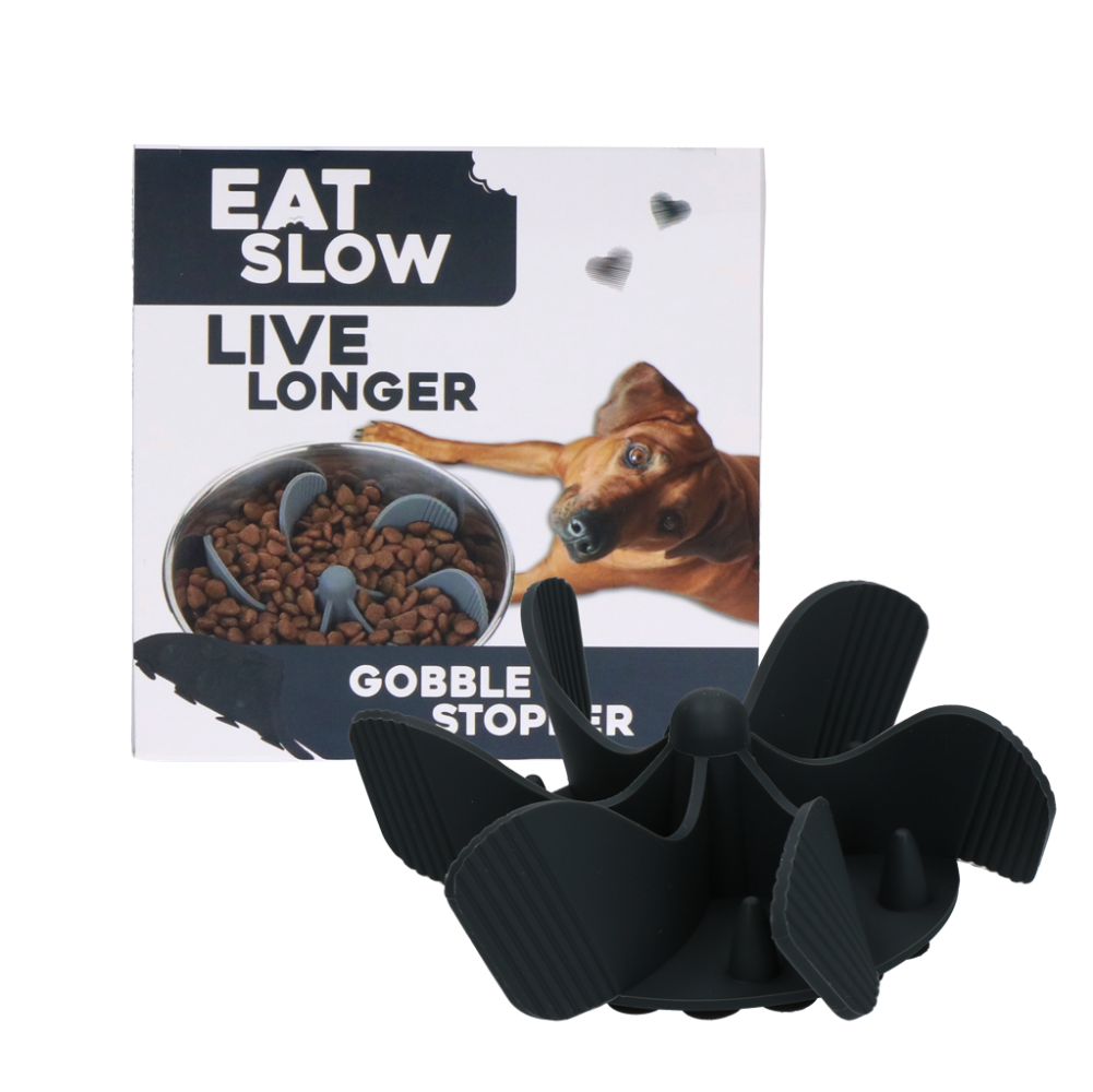 Eat Slow Live Longer Gobble Stopper M Grey