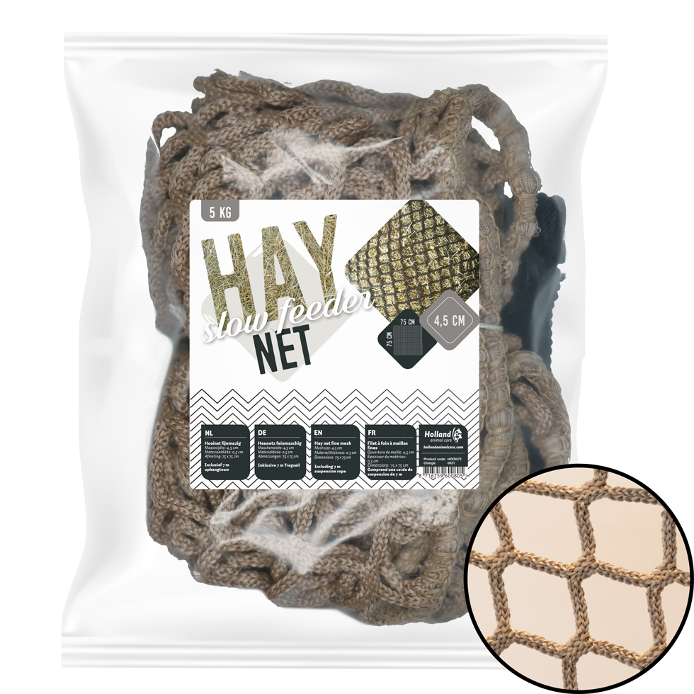 Hay Slowfeeder net 5 kg (5 mm dik, maaswijdte 45 mm)