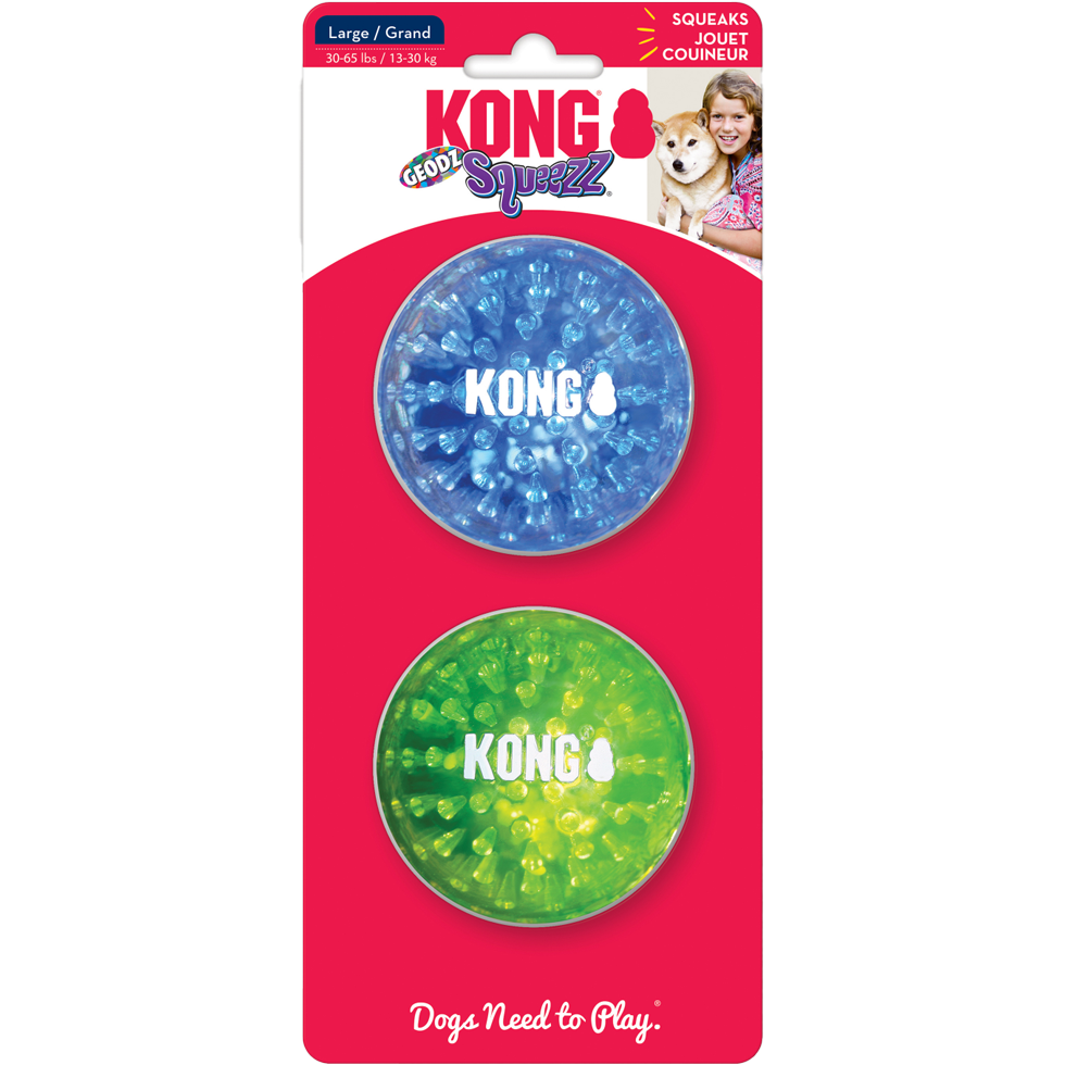 KONG Squeezz® Geodz 2-pk Assorted Lg