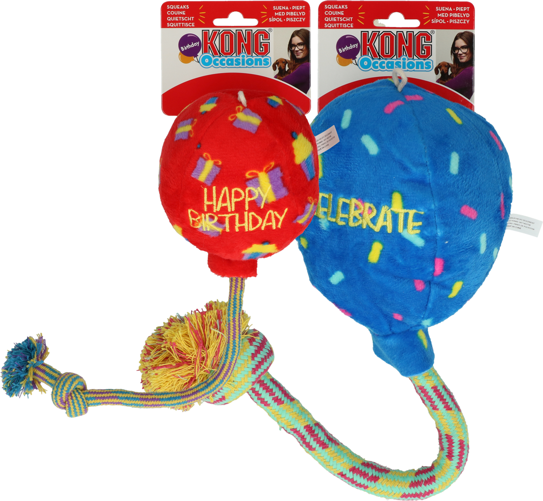 KONG Occasions Birthday Balloon Blue L
