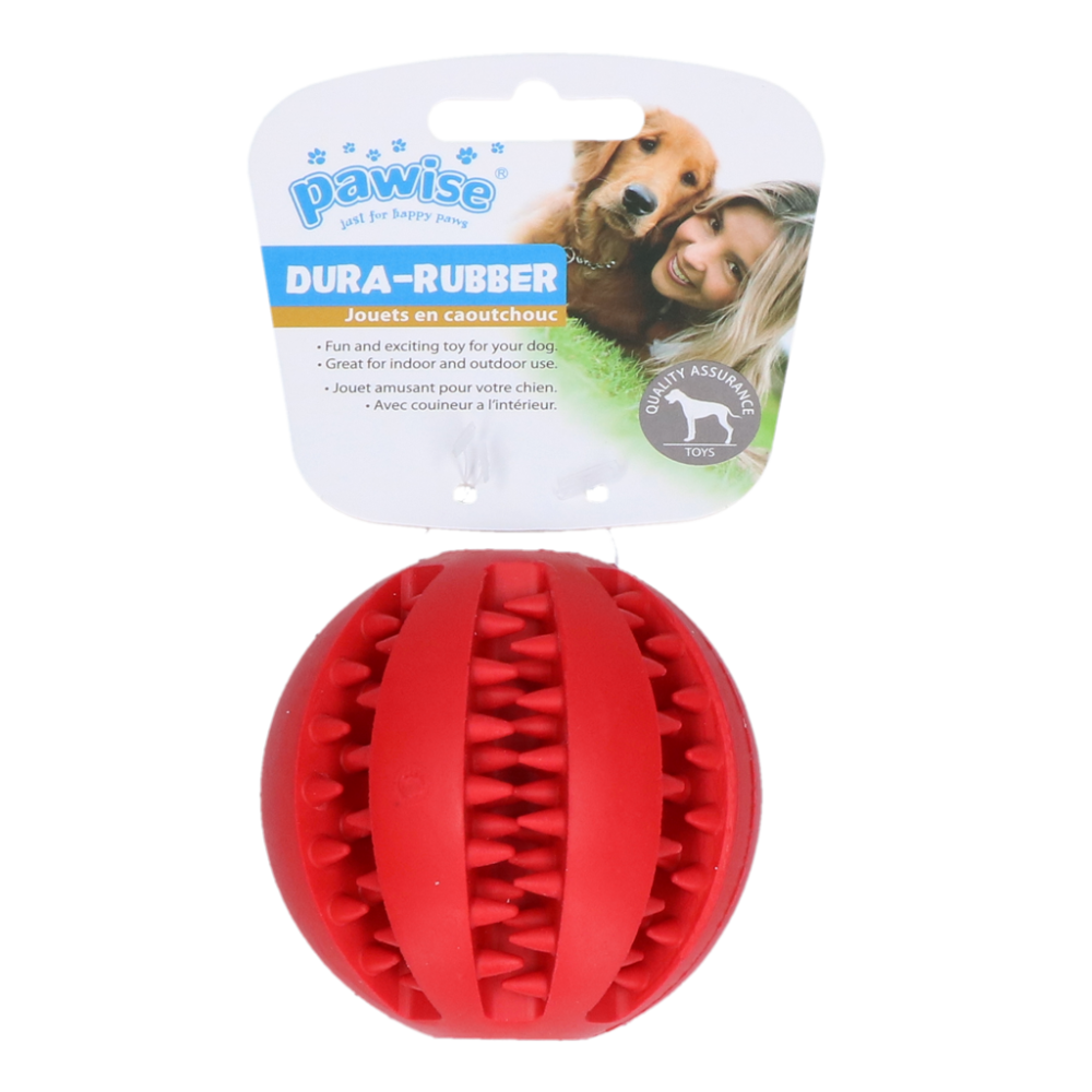 Pawise Dog rubber ball 7.5cm,red