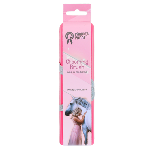 Paardenpraat Grooming Brush Medium roze